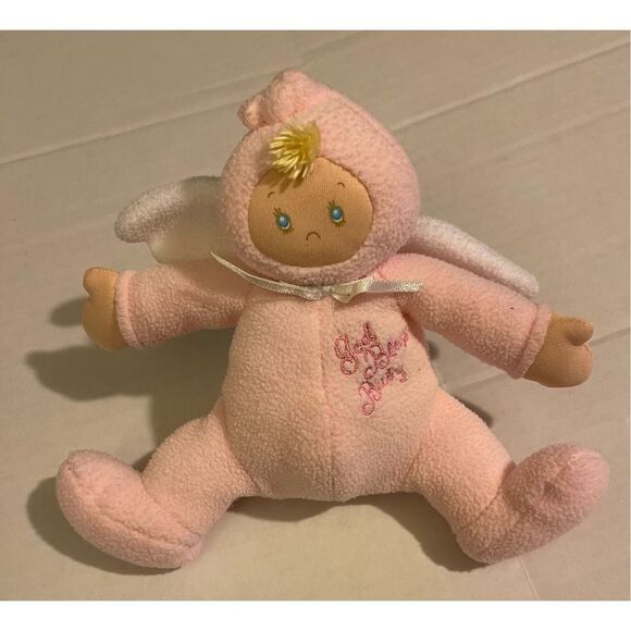 Baby Gund God Bless Baby Pink 6” Angel Rattle Doll Heart Bundle of Blessings Plu - Picture 1 of 5